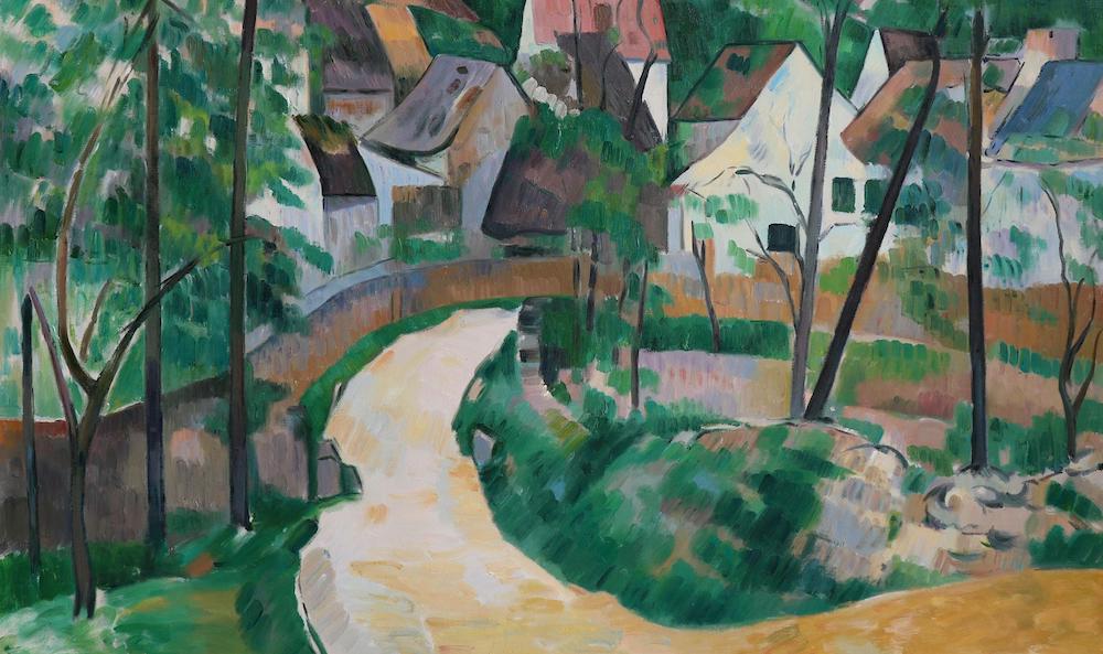 Pintura de Paul Cezanne, Un giro en el camino.